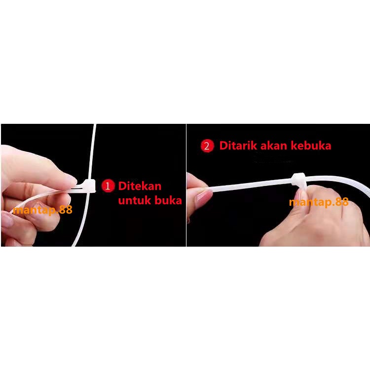 Kabel Ties/Kabel Tis Bisa Di Buka Kembali 20cm/25cm/30cm (Lebar 8mm) /Reusable Cable Ties