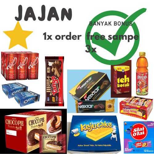 

1 dus snack biskuit kue wafer + FREE 1 kali serok + FREE 1x kocok minuman
