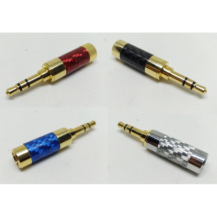 Straight Carbon Fiber DIY Jack 3.5mm Replacement Audio Plug