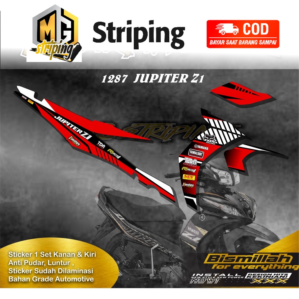 1287 Sticker Striping Motor JUPITER Z1 List Variasi Motif Road Race
