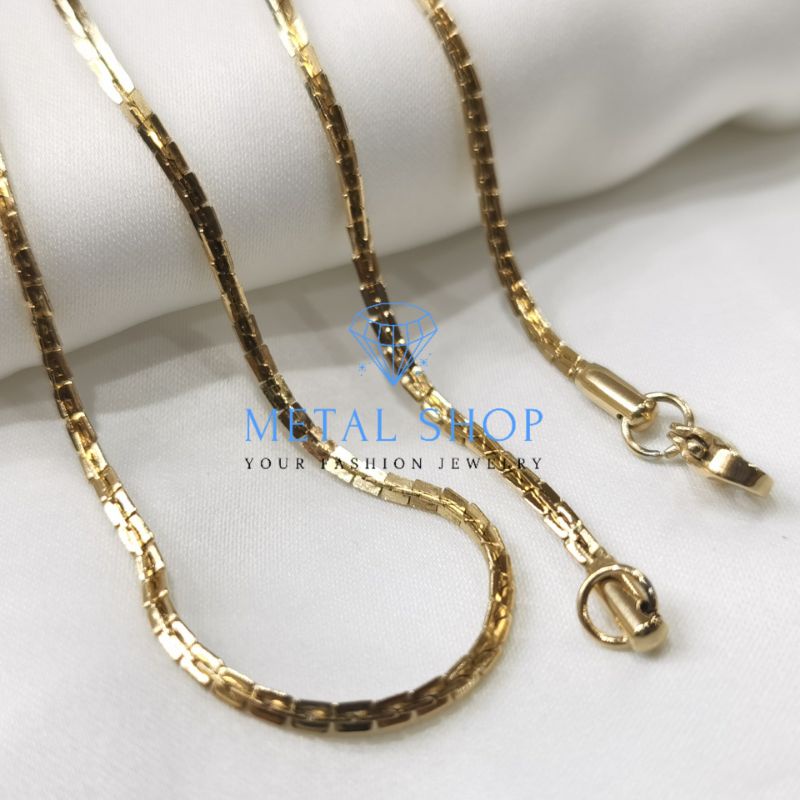 Kalung Titanium Pria Wanita Anti Karat Model Belimbing 50cm