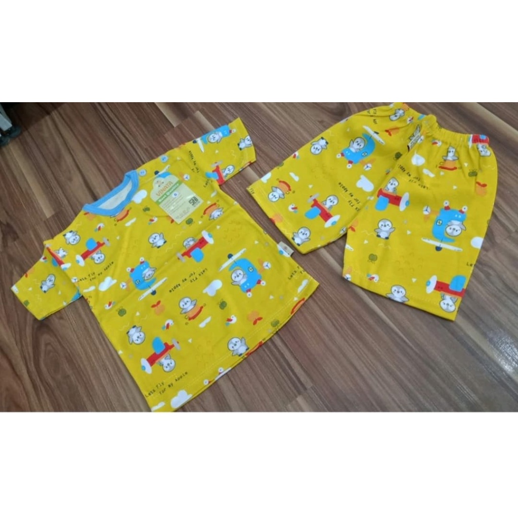 SALE!!! Setelan Baju Bayi 99 rb 3 Stel Setelan Oblong VINATA Bayi Motif Fullprint