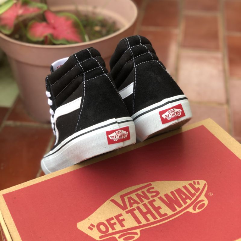 ( New Box ) Vans Sk8 High Unisex Black White Premium