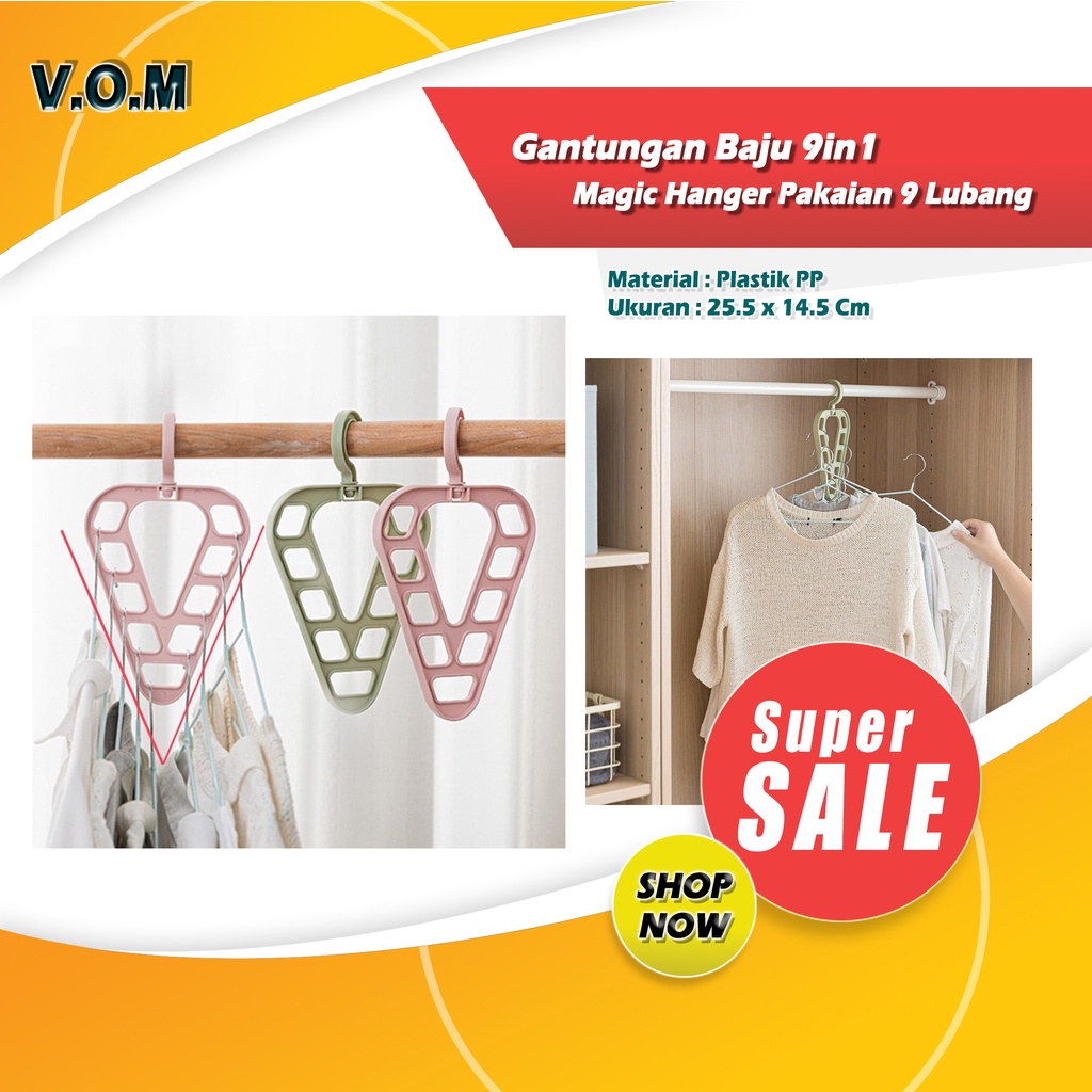 Gantungan Baju 9in1 Magic Hanger Pakaian 9 Lubang Hemat Ruang 0802