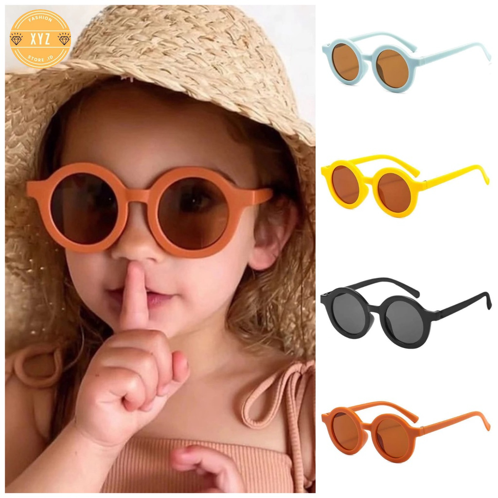 Kacamata Anak Bayi Sunglasses Bayi Bulat Fashion Anak Anti Ultraviolet Outdoor New Trend