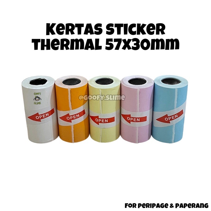 

kertas sticker thermal 57x30mm peripage paperang kertas sticker peripage paperang thermal bluetooth