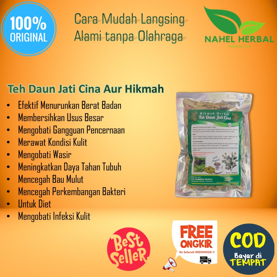 Teh Pelangsing Penurun Berat Badan Daun Jati Cina Original - Obat Diet Slimming Tea Pengecil Perut B