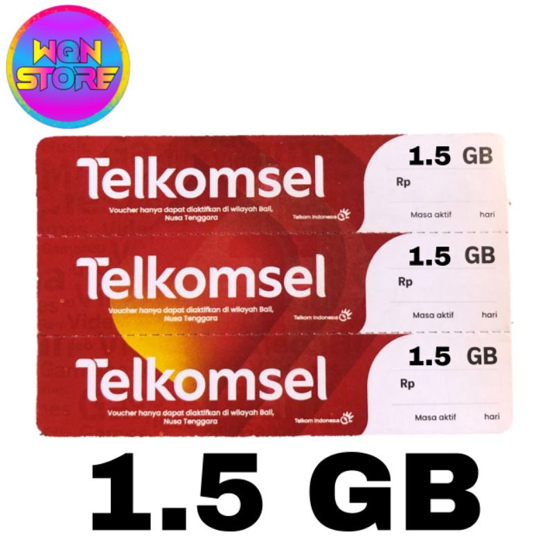 Voucher Internet Telkomsel 1,5GB As/Simpati/Loop Jaringan 24JAM