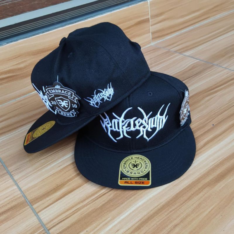 Topi Snapback metal distro pria Bordir siam