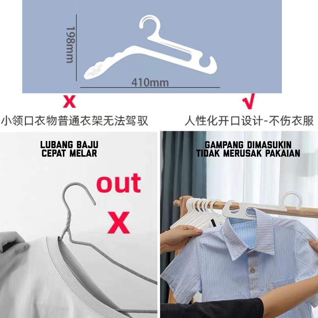 Gantungan Baju Pakaian Anak Dewasa Pakaian Luar Dalam Tebal dan Kuat Hanger OS Multifungsi 2021