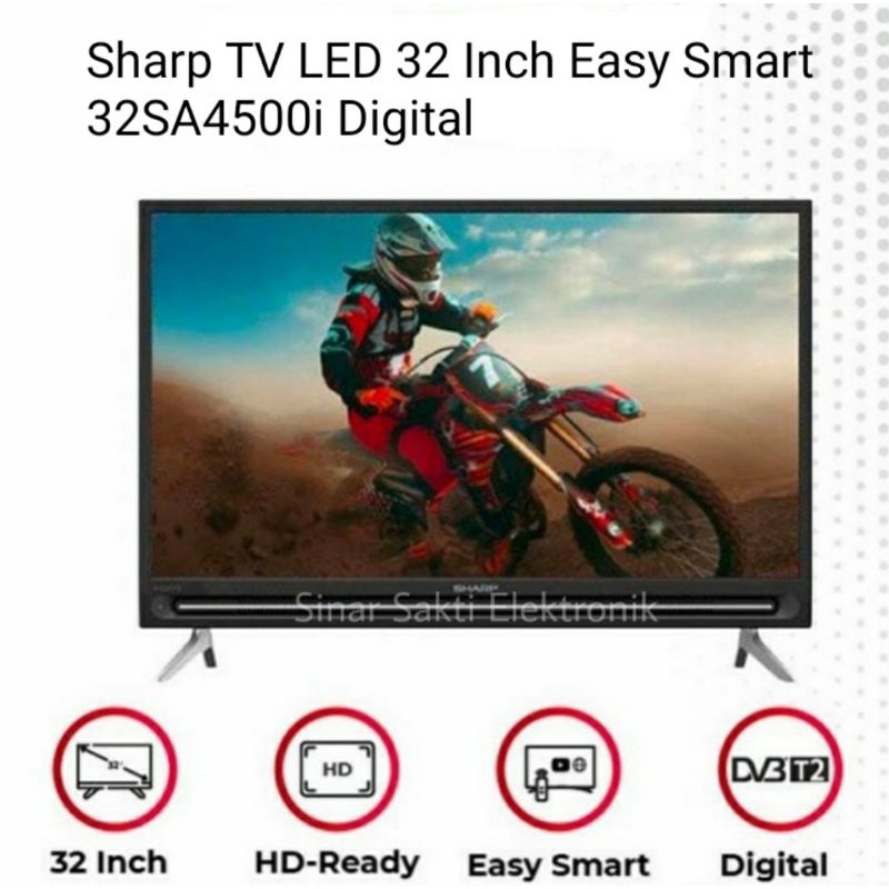 Sharp TV LED 32 Inch Easy Smart 32SA4500i Digital HD Garansi Resmi Malang