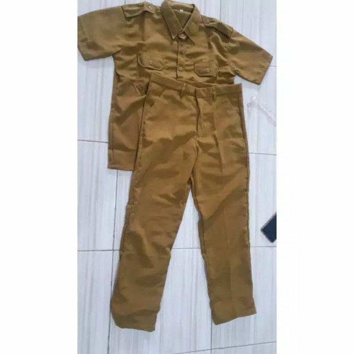 Pria-Pns-Seragam- Baju Seragam Pns / Pemda / Khaki Tua, Gelap/ Keki Setelan Pria - M -Seragam-Pns-