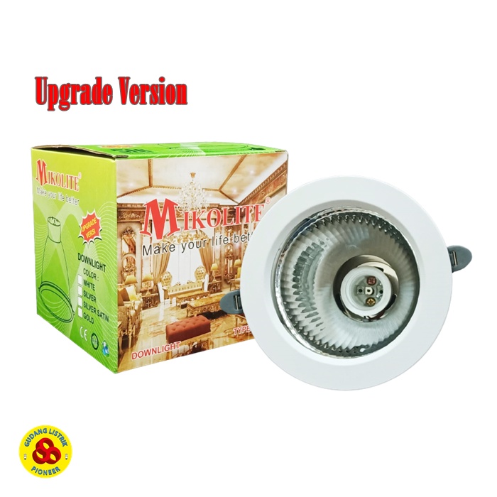 Downlight 4&quot; Fitting E27 Body Putih Kap D/L Lampu Reflektor 4 Inch White