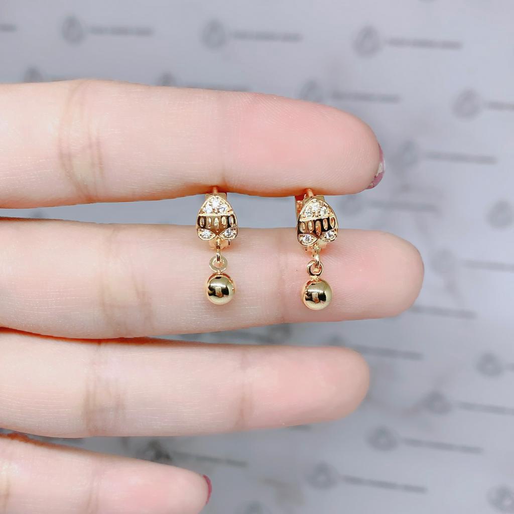 Anting Anak Perempuan Xuping Gold Motif Permata Silang *04