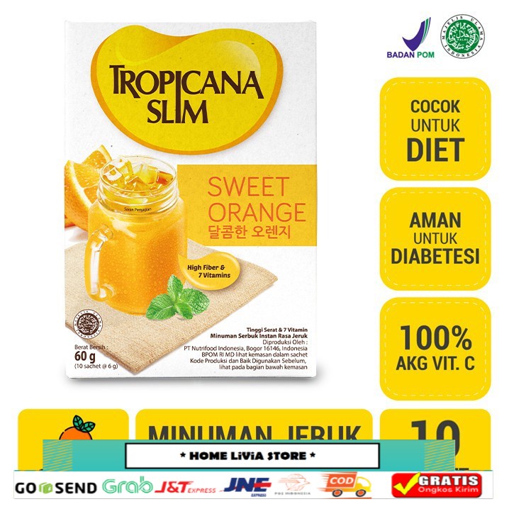 

Tropicana Slim Sweet Orange (Sugar Free) 10's - Minuman Jeruk Bantu Batasi Gula