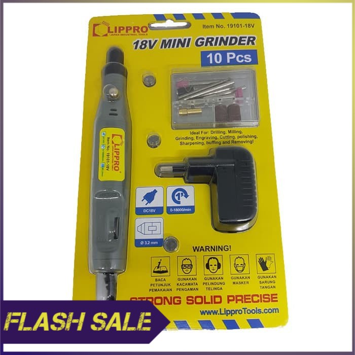 Mini Die Grinder   Baterai Set Lippro 18V Gerinda Bor Tunner   10 Pcs