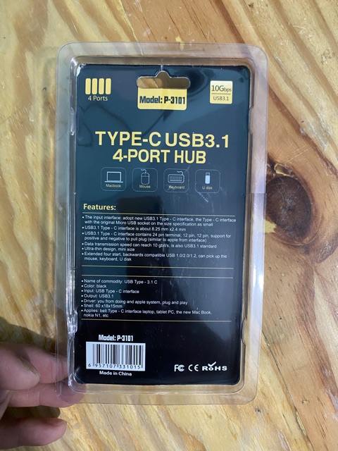 USB 3.1 Type-C To Hub 4 Port USB 2.0 Model P-3101