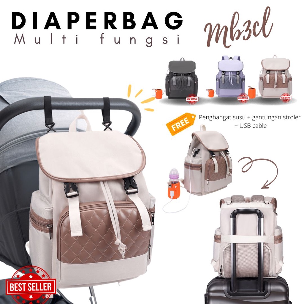 7.7 BIG SALE !! TAS BAYI / TAS DIAPER BAG MULTIFUNGSI / TAS RANSEL / TAS SEKOLAH / TAS IBU MB3CL