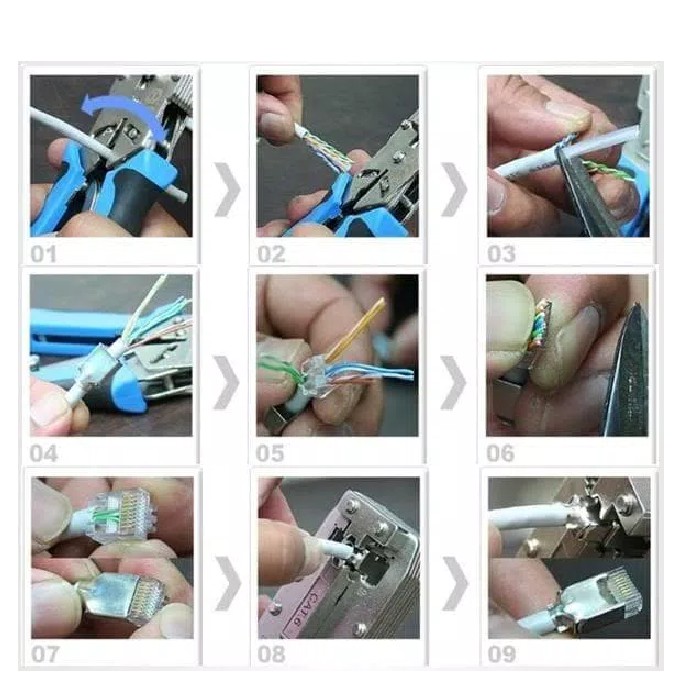 Tang Crimping 2810R Kabel LAN Internet telepon CAT6 Krimping HT-2810R Tang Modular Crimping Tool