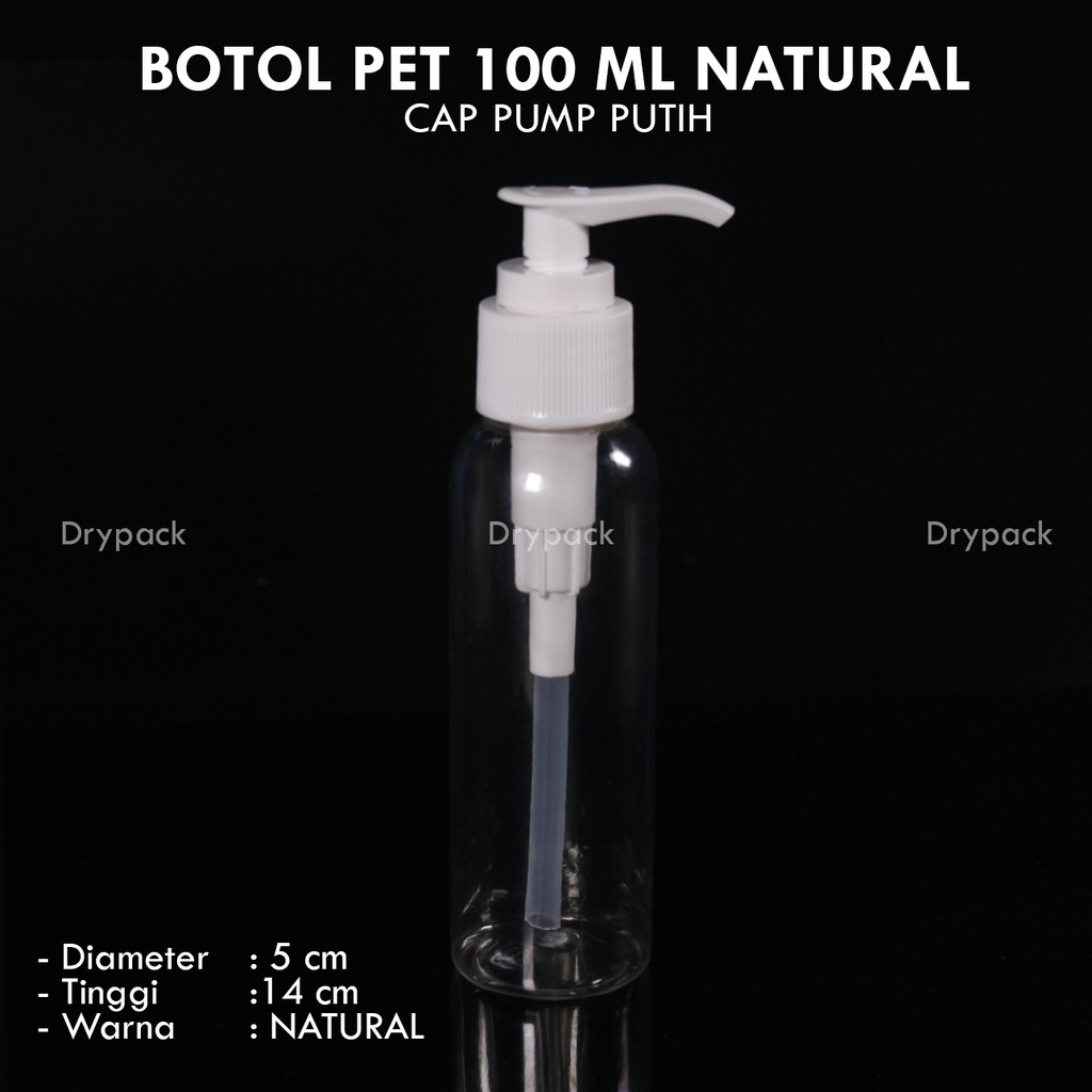 Botol Pump 100 ml ( Tutup natural )