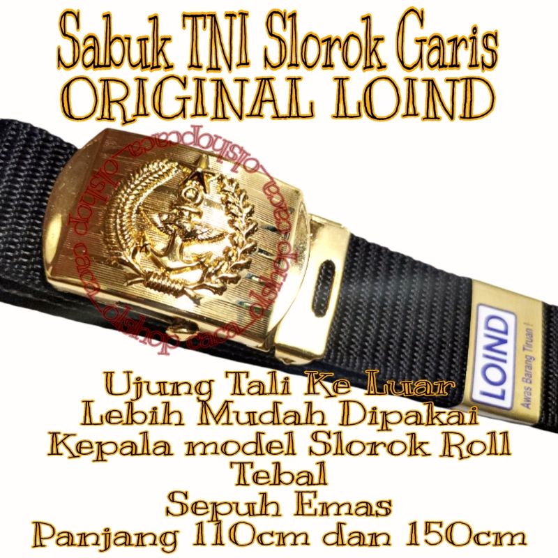 Sabuk PDH TNI AD/AL Merk LOIND Slorok