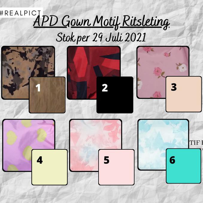 Gown Motif Ritsleting Parasut | APD Gown Medis Waterproof | Gown APD - 4