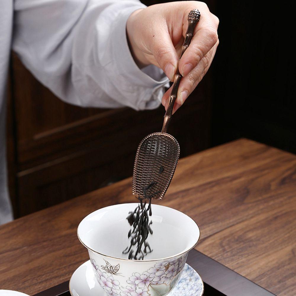 【 ELEGANT 】 Sendok Teh Mini Tembaga Sendok Teh Chinese Kongfu Tea Ceremony Chooser Holder Tea Tools Aksesoris