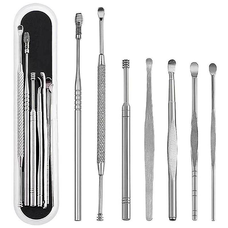 [8 IN 1] Alat Pembersih Telinga Korek Kuping Stainless Steel Paket 8pc set