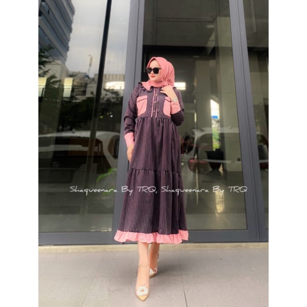 Midi Dress salur ORIGINAL SHAQUEENARA By TRQ DESIGN