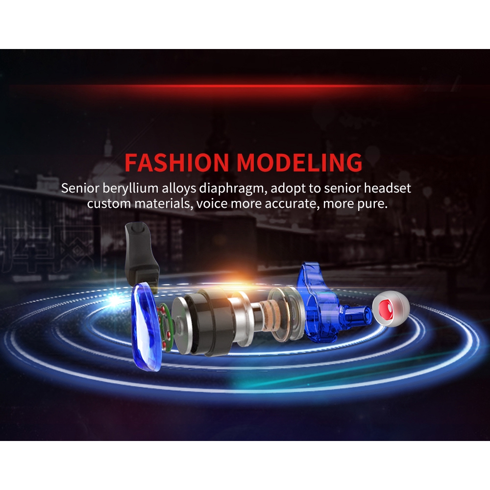 QKZ Earphone HiFi Dengan Mic - QKZ-CK5 - Biru