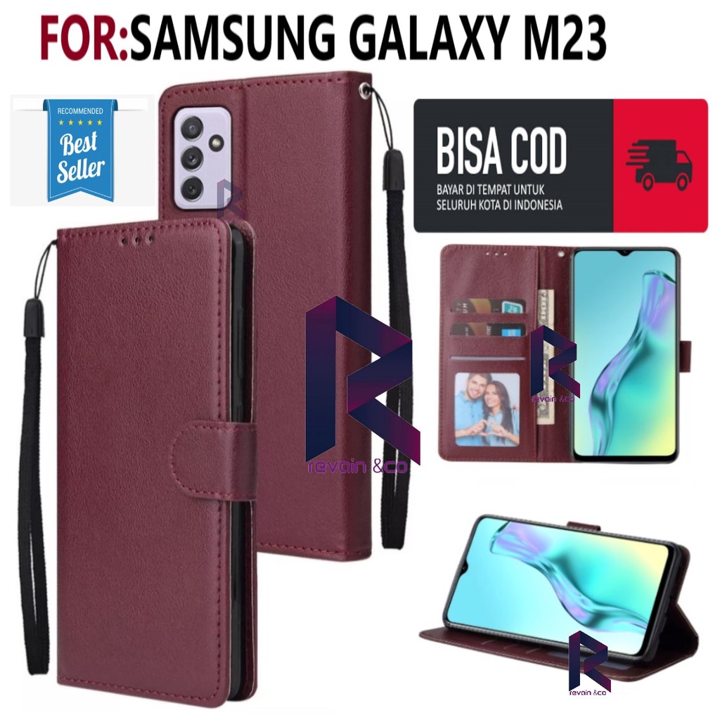 CASE SAMSUNG M23 FLIP WALLET LEATHER KULIT PREMIUM SARUNG BUKA TUTUP FLIP CASE SAMSUNG M23