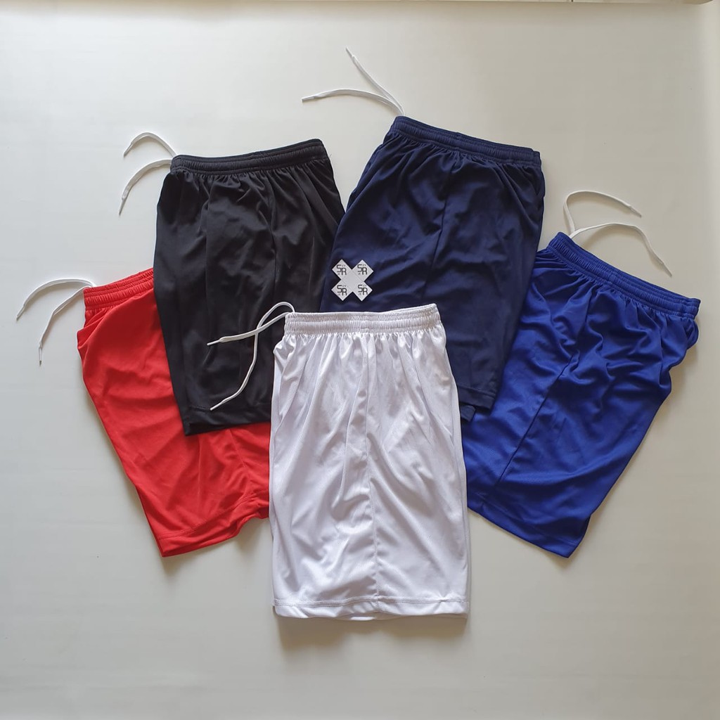 100rb dpt 4pcs celana polos kolor pendek olahraga sport santai merah biru putih hitam navy TERBAIK-6