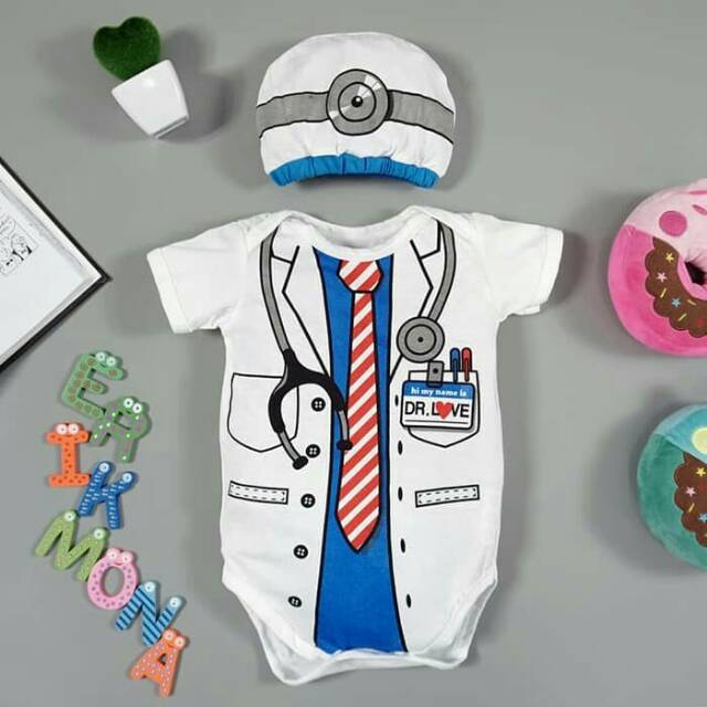 Jumper kostum profesi Dokter/ Fashion anak bayi laki perempuan baju jumper profesi dokter bagi cowok