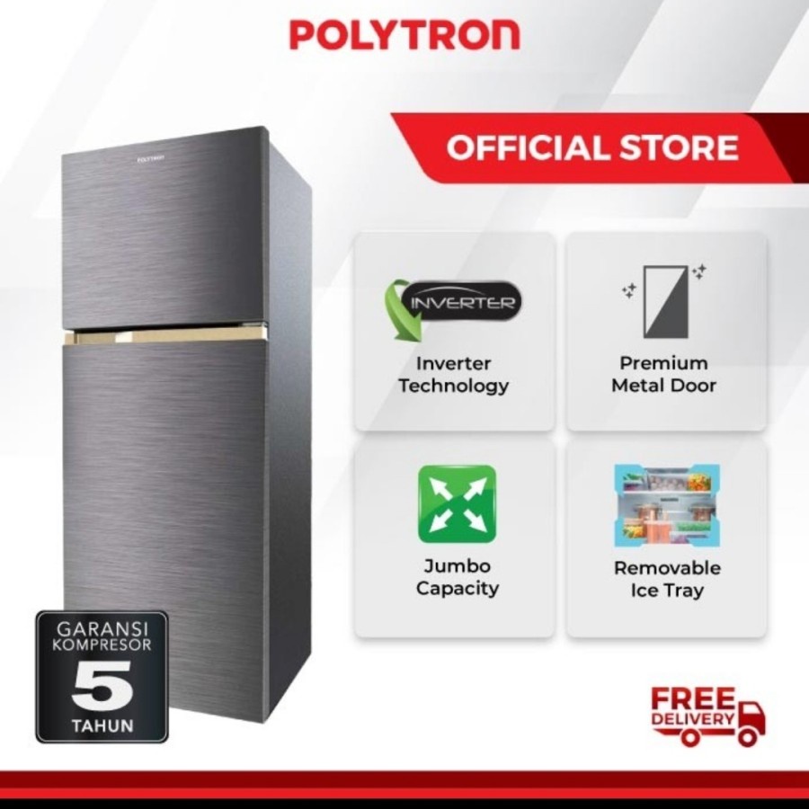 Kulkas polytron 2 pintu PRW296Y jumbo
