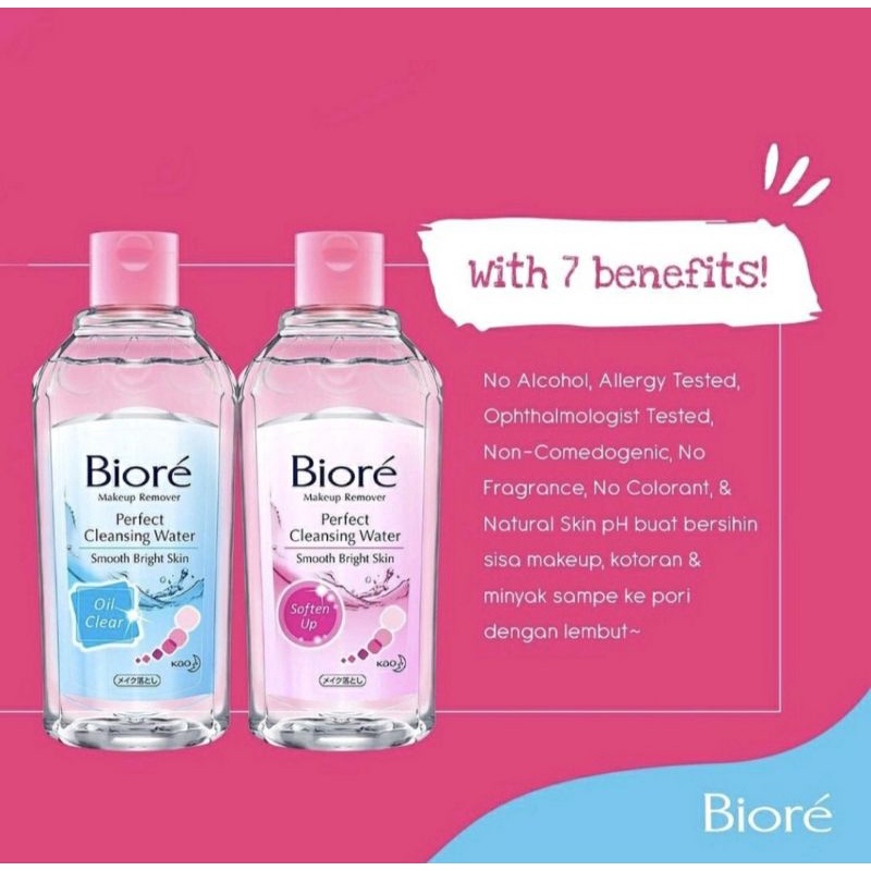 BIORE Makeup Remover Perfect Cleansing Water (Micellar) Oil Clear / Soften Up 300 ml