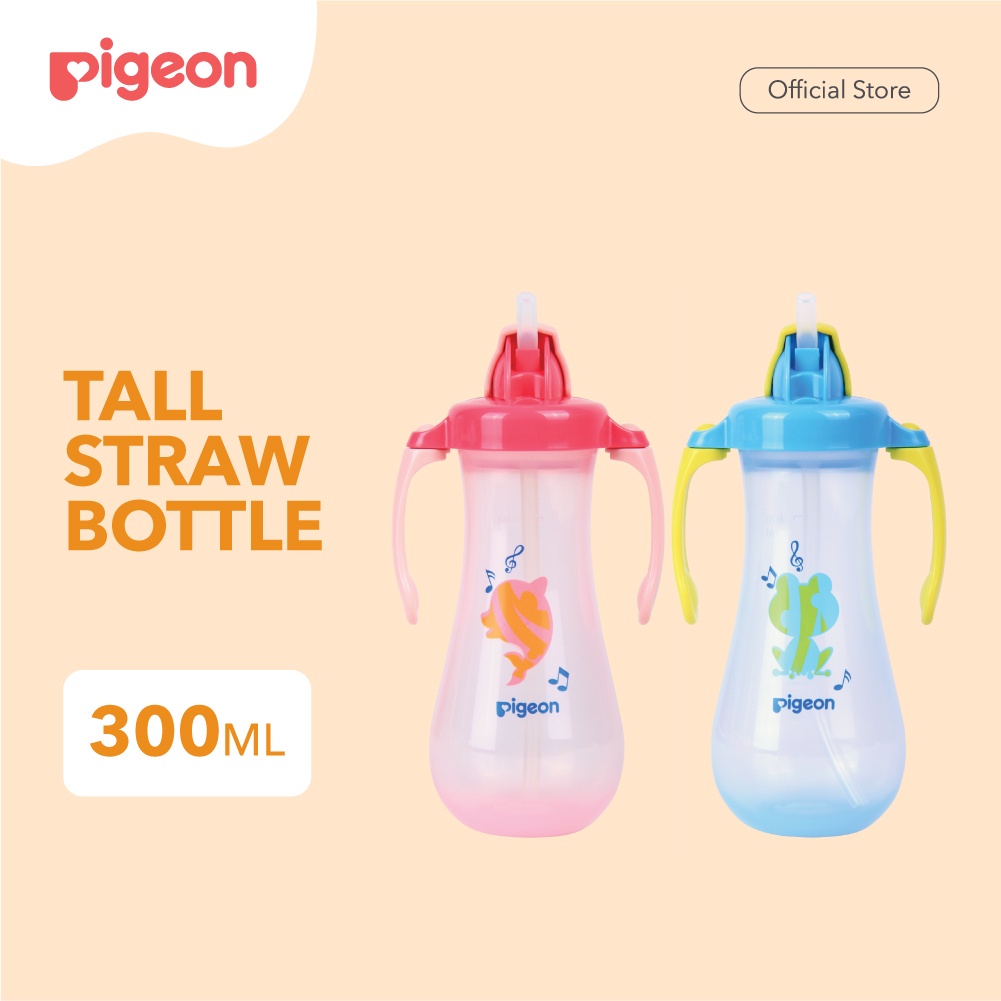 PIGEON Tall Straw Bottle / botol pigeon / botol sedotan / training cup 300ML