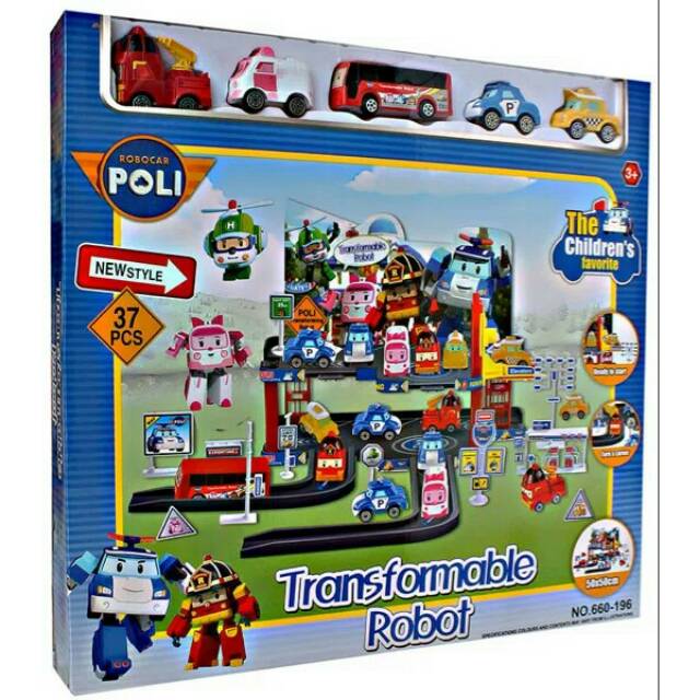 Robocar Poli Track Transformable Robot Poli 660-196 mainan anak murah