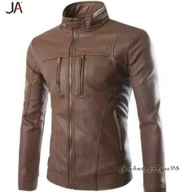 Premium Jaket kulit pria cowok keren