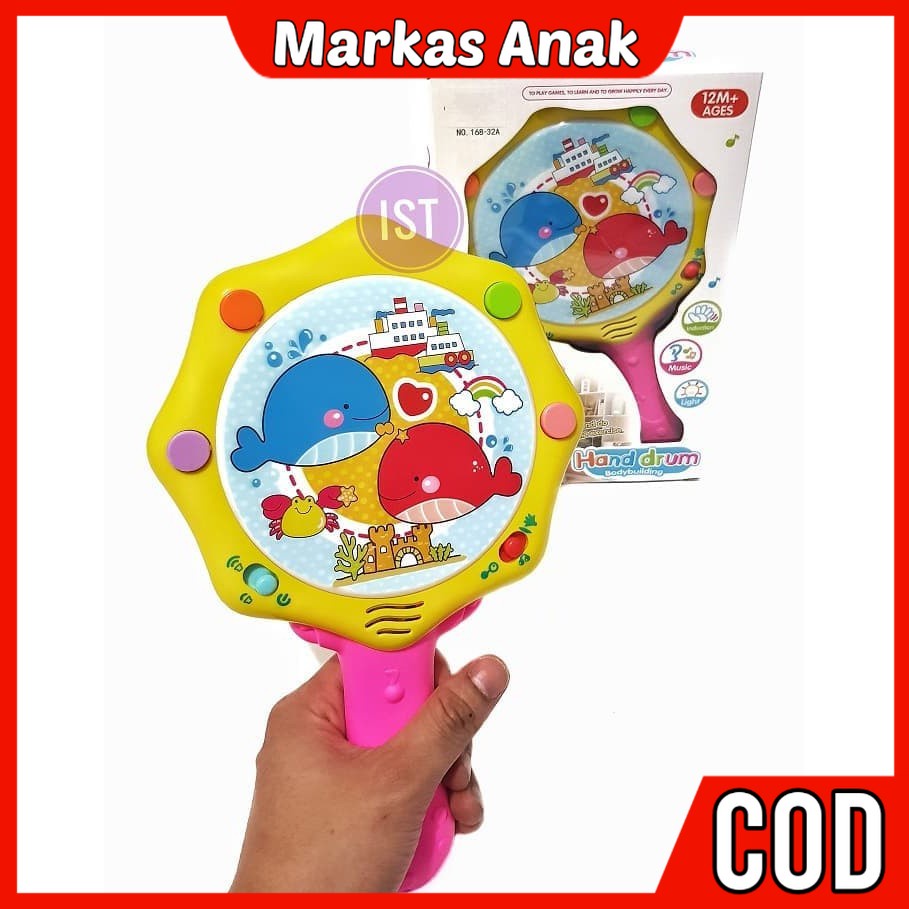 Mainan Anak Anak Umur 3 4 5 6 Tahun Alat musik Drum Elektrik Motif Binatang Laut Hadiah Ulang Tahun 