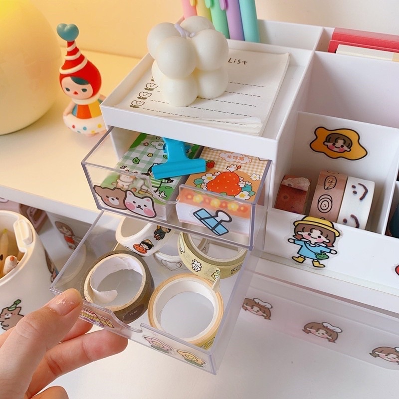 cute desk organizer stationery tempat penyimpanan alat tulis imut kawaii