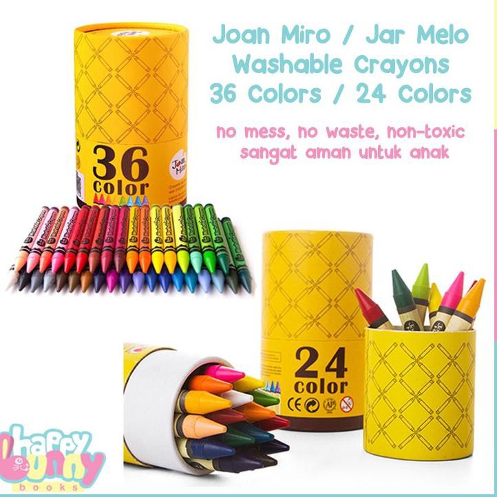 

Lh4Code (HB) Joan Miro / Jar Melo Washable Crayon 24 Colours & 36 Colours (Non-Toxic)(populer)C9L7