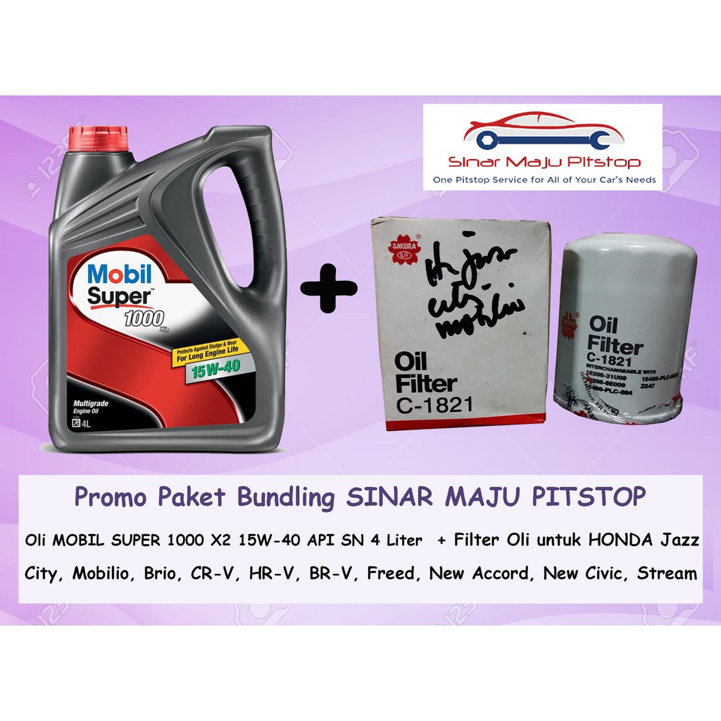 Paket Oli Mobil Super 15w 40 Filter Oli Honda Jazz All New Jazz Rs Original Indonesia