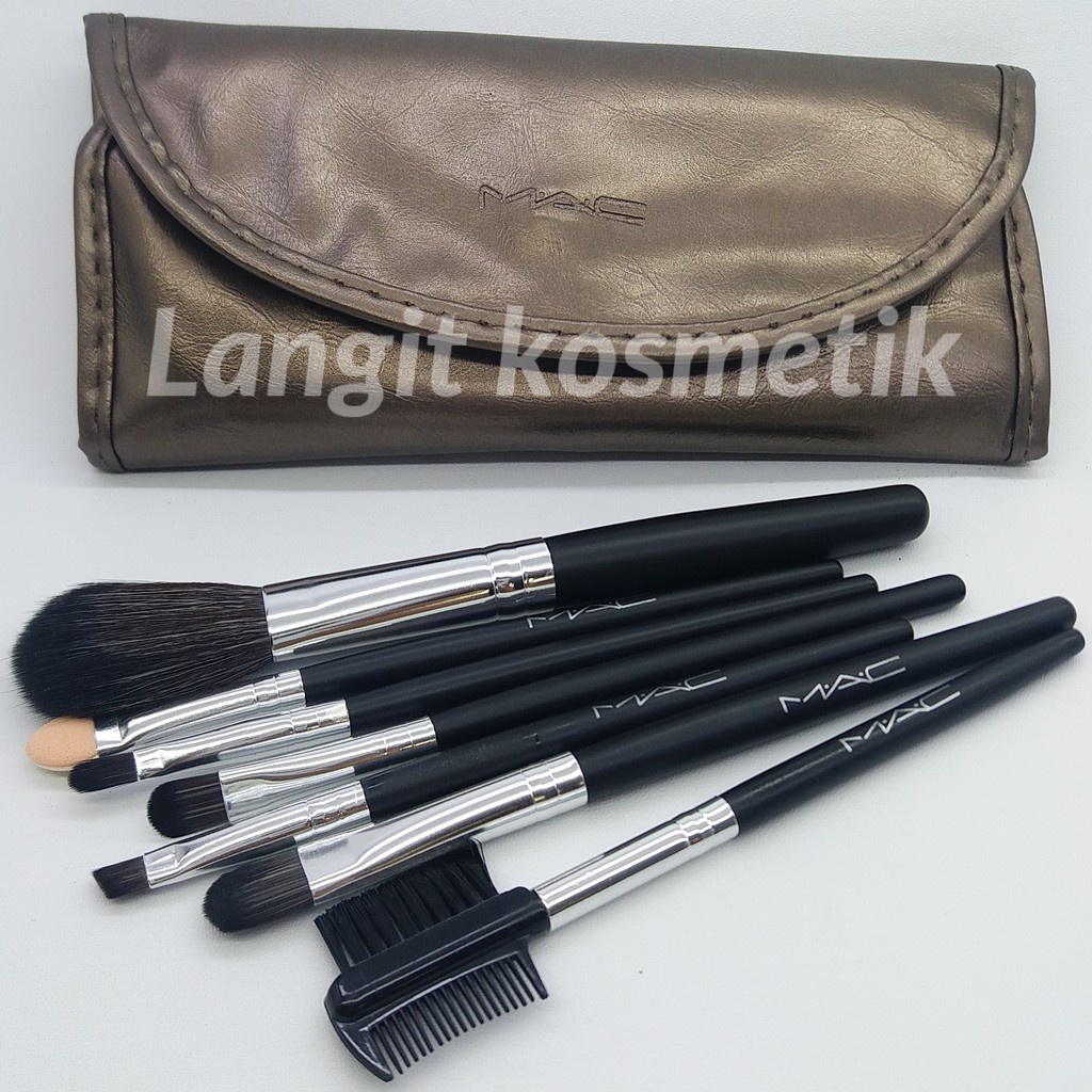 hokkiterus21 Kuas makeup set isi 7 pcs brush set bonus dompet