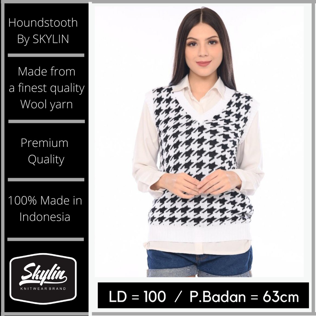 Vest Rajut Classic Houndstooth