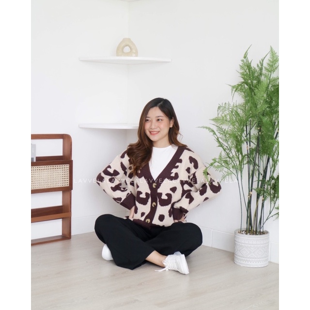 ZOYA ANIMAL PRINT CARDIGAN IMPORT LAVVELA