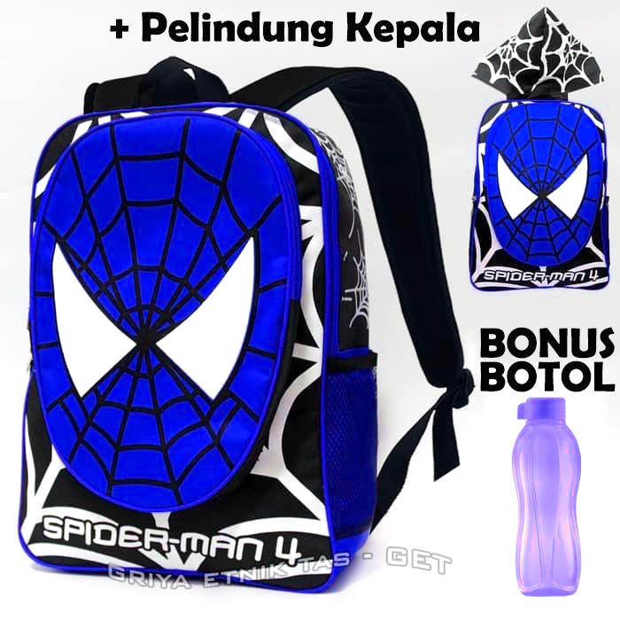 Tas Spiderman Anak Laki laki SD Tas Anak Karakter Gratis Botol Minum Tas Sekolah Anak Laki Laki SD