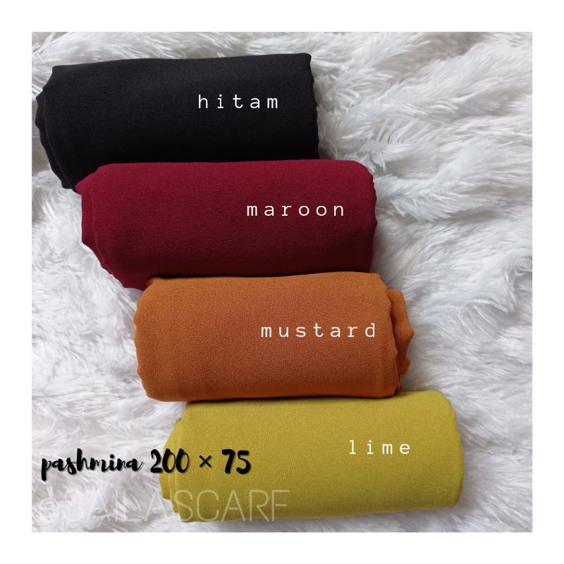 Pashmina JUMBO 200 X 75 Syari JAHIT TEPI by Saila Scarf-2