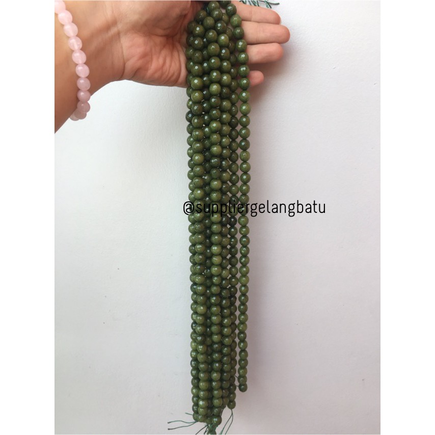 batu beads CUTTING 10mm moss agate hijau kilap grade A aksesoris korea FACETED aksesoris kilap craft