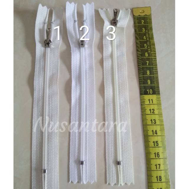 Resleting /Risleting /Zipper YKK 6 &quot;/15 cm satuan white series