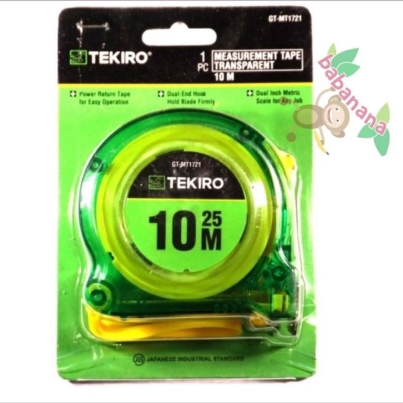 Tekiro meteran transparan 10 Meter 10m 1000cm original measure tape